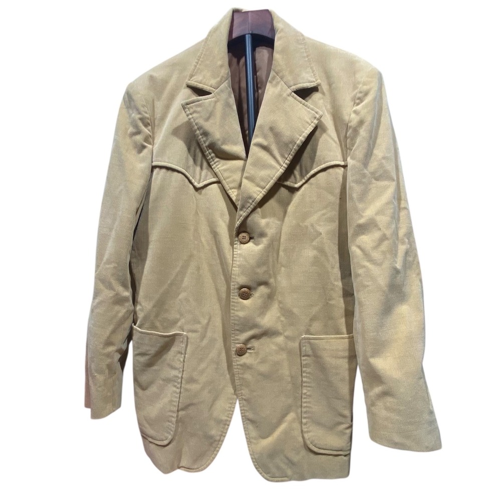 Kmart Mens Tan Corduroy Blazer Jacket Western‎ Style Cowboy Yellowstone